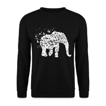 Elefant Elefanten Afrika Safari Afrika Rasta Goa - Unisex Pullover - Schwarz - Vorne - Alina (178cm) & Michal (187cm)