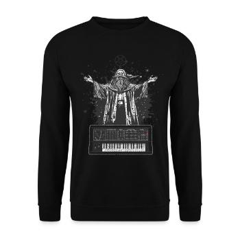 Vintage Synthesizer Analog Modular Satan Synths - Unisex Sweatshirt - black - Front - Alina (178cm) & Michal (187cm)