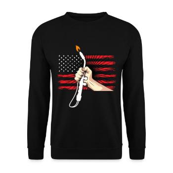 Usa-drapeau Soudere Drôle de soudure - Sweat-shirt Unisexe - noir - Devant - Alina (178cm) & Michal (187cm)