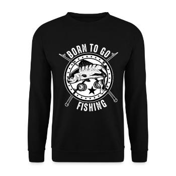 Born to go Fishing - Sweat-shirt Unisexe - noir - Devant - Alina (178cm) & Michal (187cm)