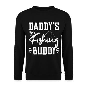 Daddy's fishing buddy son daughter child - Unisex Sweatshirt - black - Front - Alina (178cm) & Michal (187cm)