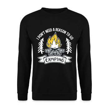 I don't need a reason to go camping - Unisex Sweatshirt - black - Front - Alina (178cm) & Michal (187cm)
