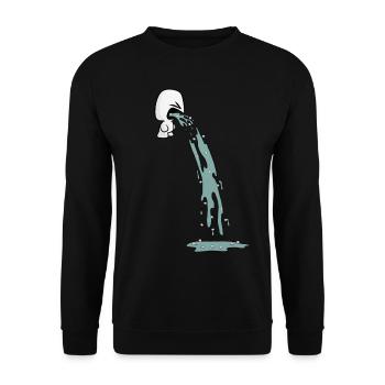 DRÔLE DE MARSHMALLOW VOMIT. HALLOWEEN - Sweat-shirt Unisexe - noir - Devant - Alina (178cm) & Michal (187cm)