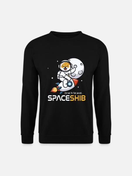 SPACESHIB SHIB COIN CRYPTO KRYPTOWÄHRUNG SHIBA INU - Unisex Pullover - Schwarz