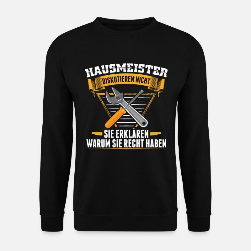 Hausmeister Hauswart | Facility Manager Geschenk - Unisex Pullover - Schwarz