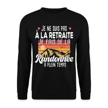 Retraite retraité randonnée randonneur randonneuse - Sweat-shirt Unisexe - noir - Devant - Alina (178cm) & Michal (187cm)