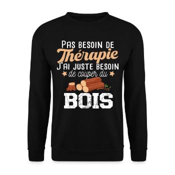 Bûcheron Forestier élagueur métier Forêt Bois - Sweat-shirt Unisexe - noir - Devant - Alina (178cm) & Michal (187cm)