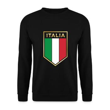 Italienisches Design Stolzes italienisches italienisches Flaggenschild - Unisex Pullover - Schwarz - Vorne - Alina (178cm) & Michal (187cm)