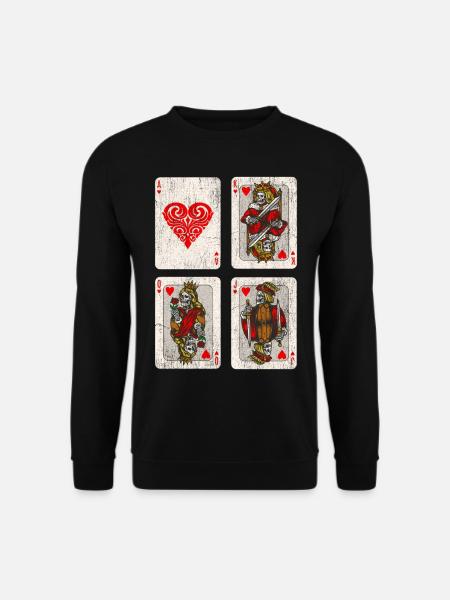 Verblasster Tag der Toten Spielkarten Skelett - Unisex Pullover - Schwarz
