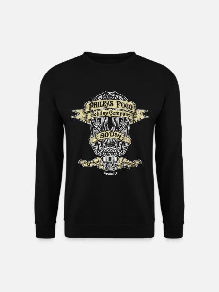 Buchliebhaber Druck Vintage Phileas Fogg Holiday - Unisex Pullover - Schwarz