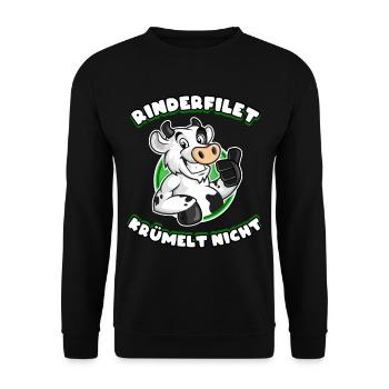 BBQ Rinderfilet krümelt nicht - Unisex Pullover - Schwarz - Vorne - Alina (178cm) & Michal (187cm)