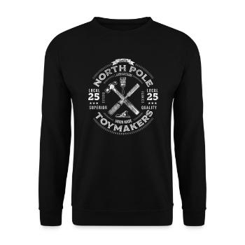 Weihnachtselfe Union Stuff TOYMAKER VINTAGE UNION - Unisex Pullover - Schwarz - Vorne - Alina (178cm) & Michal (187cm)