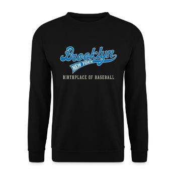 Brooklyn Birthplace of Baseball Badge - Unisex Sweatshirt - black - Front - Alina (178cm) & Michal (187cm)