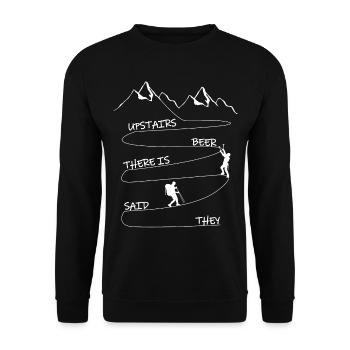 Hiking, mountains and beer - Unisex Sweatshirt - black - Front - Alina (178cm) & Michal (187cm)