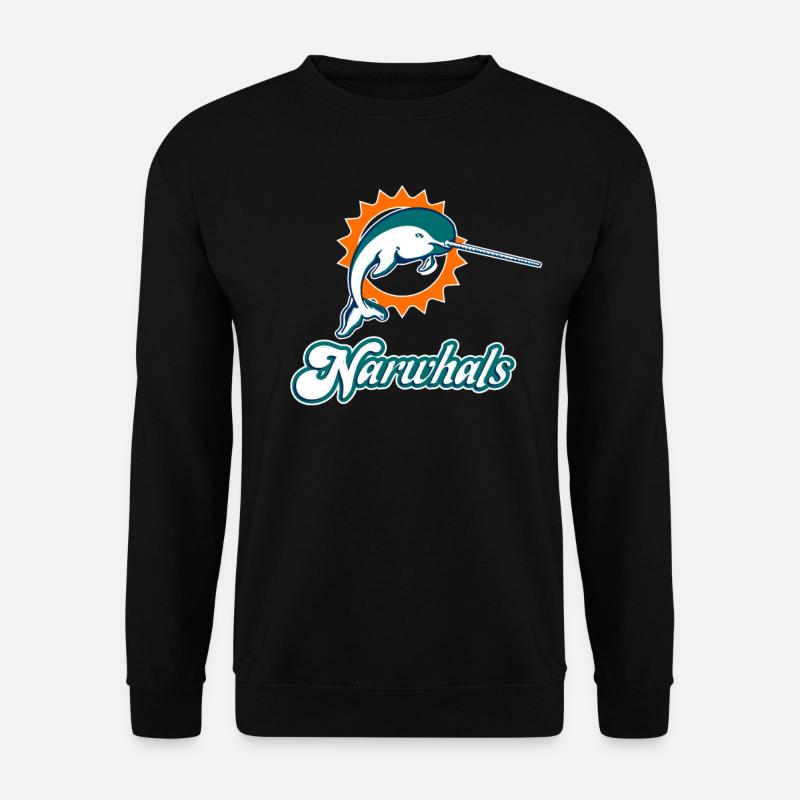Narwhal Dolphin Parody Design - Unisex Sweatshirt - black