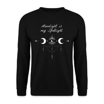 Moonlight is my Spotlight - Wicca Design - Unisex Pullover - Schwarz - Vorne - Alina (178cm) & Michal (187cm)