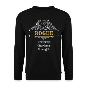 ROGUE | Dungeons n Dragons, DSA, RPG - Unisex Pullover - Schwarz - Vorne - Alina (178cm) & Michal (187cm)