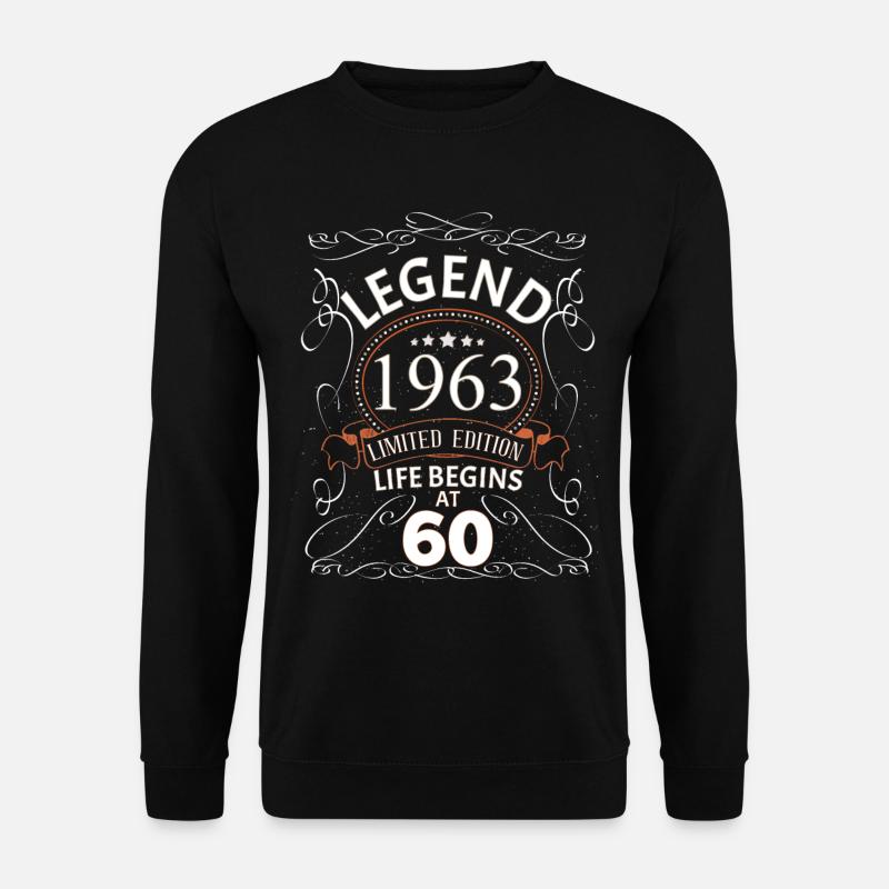 Geburtstag 1963 - Geburtstagsgeschenk Retro Legend - Unisex Pullover - Schwarz