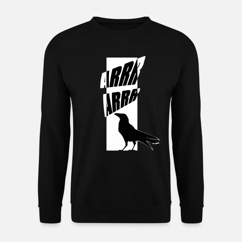 krähender Rabe in der Dunkelheit Comic Shirt - Unisex Pullover - Schwarz