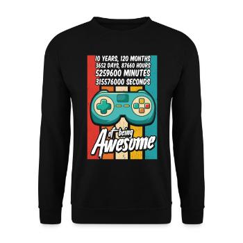 10 ans d’être génial - Incroyable 10e anniversaire - Sweat-shirt Unisexe - noir - Devant - Alina (178cm) & Michal (187cm)