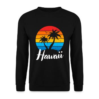 Tropical Summer Vacation Palms Retro Hawaii - Sweat-shirt Unisexe - noir - Devant - Alina (178cm) & Michal (187cm)