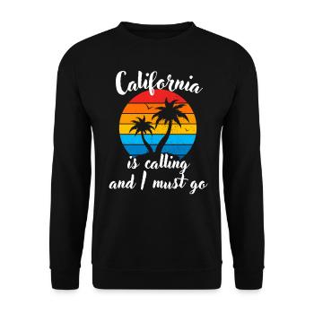 Palm Summer Funny Cadeau Rétro Californie - Sweat-shirt Unisexe - noir - Devant - Alina (178cm) & Michal (187cm)