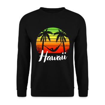 Tropical Palms Summer Gift Retro Hawaii - Sweat-shirt Unisexe - noir - Devant - Alina (178cm) & Michal (187cm)