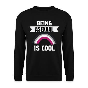 Asexuell sein ist cool LGBT Ace Pride Asexuell - Unisex Pullover - Schwarz - Vorne - Alina (178cm) & Michal (187cm)
