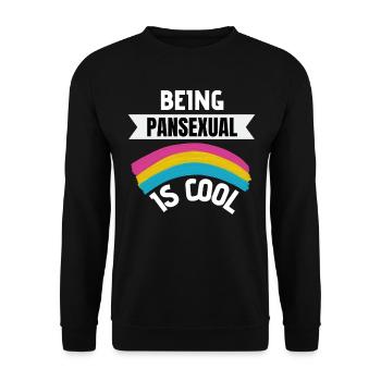 Being pansexual is cool Pan Pride LGBT Pansexual - Unisex Sweatshirt - black - Front - Alina (178cm) & Michal (187cm)