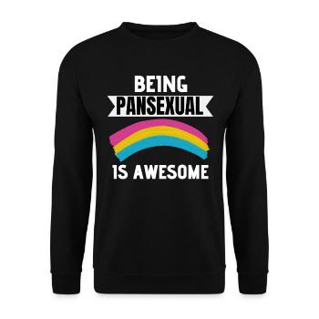 Pride Month Pan Flag LGBT Gift Pansexual - Unisex Sweatshirt - black - Front - Alina (178cm) & Michal (187cm)
