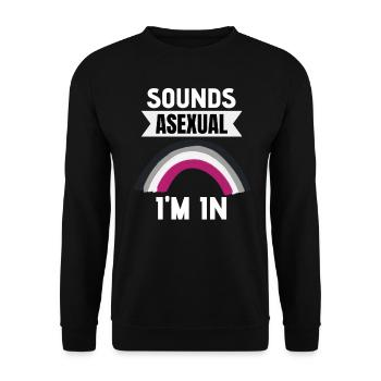 Ace Pride Month Regenbogen LGBT Geschenk Asexuell - Unisex Pullover - Schwarz - Vorne - Alina (178cm) & Michal (187cm)