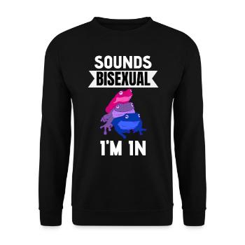Bi Mois de la fierté Bisexuel Grenouille LGBTQ Bisexuel - Sweat-shirt Unisexe - noir - Devant - Alina (178cm) & Michal (187cm)