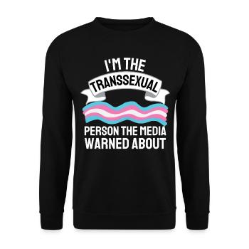 Transgender Pride Month Geschenk LGBT Transsexuell - Unisex Pullover - Schwarz - Vorne - Alina (178cm) & Michal (187cm)