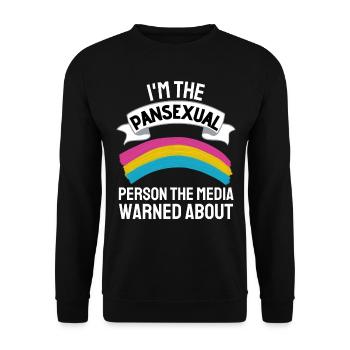 Pan Pride Month Lustiges Geschenk LGBT Pansexuell - Unisex Pullover - Schwarz - Vorne - Alina (178cm) & Michal (187cm)