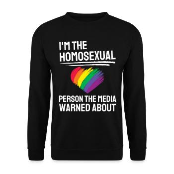 Rainbow Heart LGBTQIA Gay Pride Cadeau LGBT - Sweat-shirt Unisexe - noir - Devant - Alina (178cm) & Michal (187cm)