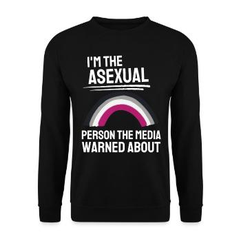 Ace Pride Asexuell Regenbogen Geschenk LGBT - Unisex Pullover - Schwarz - Vorne - Alina (178cm) & Michal (187cm)