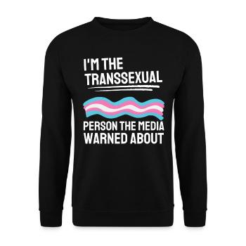 Transsexuell Gay Pride LGBTQ Geschenk Transgender - Unisex Pullover - Schwarz - Vorne - Alina (178cm) & Michal (187cm)