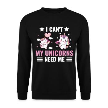 Fantastique Animal Magical Creature Cadeau Licorne - Sweat-shirt Unisexe - noir - Devant - Alina (178cm) & Michal (187cm)
