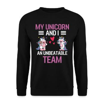 Créature fantastique Créature mythique Cadeau Licorne animale - Sweat-shirt Unisexe - noir - Devant - Alina (178cm) & Michal (187cm)