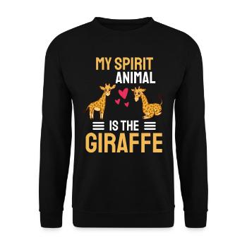 Africa Animal My spiritual animal is the giraffe - Unisex Sweatshirt - black - Front - Alina (178cm) & Michal (187cm)