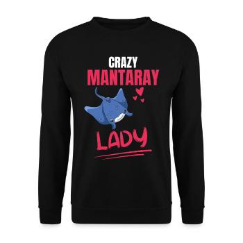 Verrückte Mantarochen Lady Frauen Geschenk Rochen - Unisex Pullover - Schwarz - Vorne - Alina (178cm) & Michal (187cm)