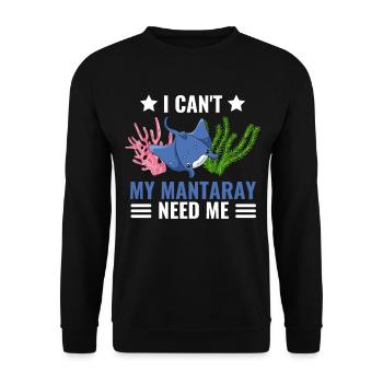 Ich kann nicht Lustiges Geschenk Ozean Mantarochen - Unisex Pullover - Schwarz - Vorne - Alina (178cm) & Michal (187cm)