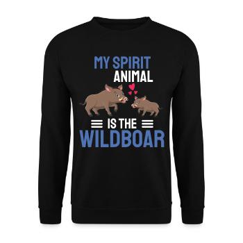 Animal My spiritual animal is the wild boar - Unisex Sweatshirt - black - Front - Alina (178cm) & Michal (187cm)