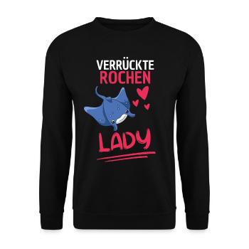 Rochen Lady Frauen Ozean Tier Geschenk Mantarochen - Unisex Pullover - Schwarz - Vorne - Alina (178cm) & Michal (187cm)