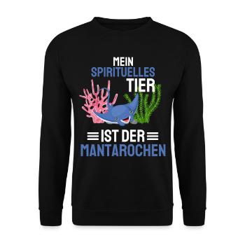 Mantarochen Tier Lustiges Geschenk Stachelrochen - Unisex Pullover - Schwarz - Vorne - Alina (178cm) & Michal (187cm)