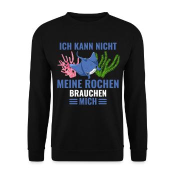 Meerestier Ozean Tier Geschenk Lustiges Rochen - Unisex Pullover - Schwarz - Vorne - Alina (178cm) & Michal (187cm)