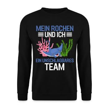 Tierliebhaber Ozean Tier Geschenk Mantarochen - Unisex Pullover - Schwarz - Vorne - Alina (178cm) & Michal (187cm)