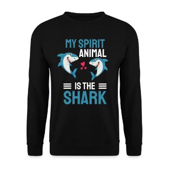 Ocean Animal My spiritual animal is the shark - Unisex Sweatshirt - black - Front - Alina (178cm) & Michal (187cm)
