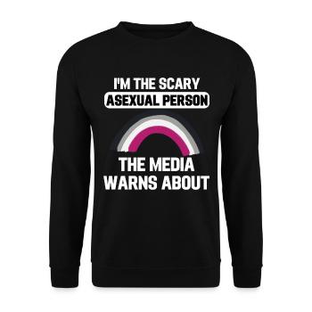 Ace Pride Regenbogen LGBTQIA Geschenk Asexuell - Unisex Pullover - Schwarz - Vorne - Alina (178cm) & Michal (187cm)