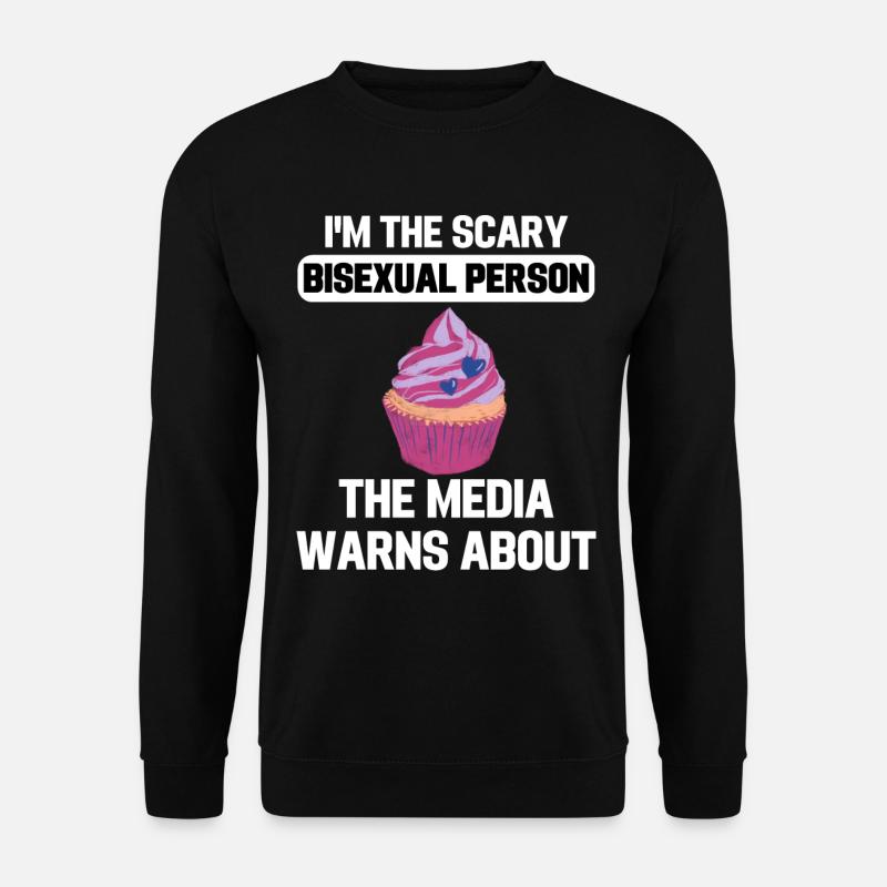 Bi Pride Muffin LGBT Funny Gift Bisexual - Unisex Sweatshirt - black